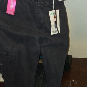 Telepatia Black Cargo Joggers